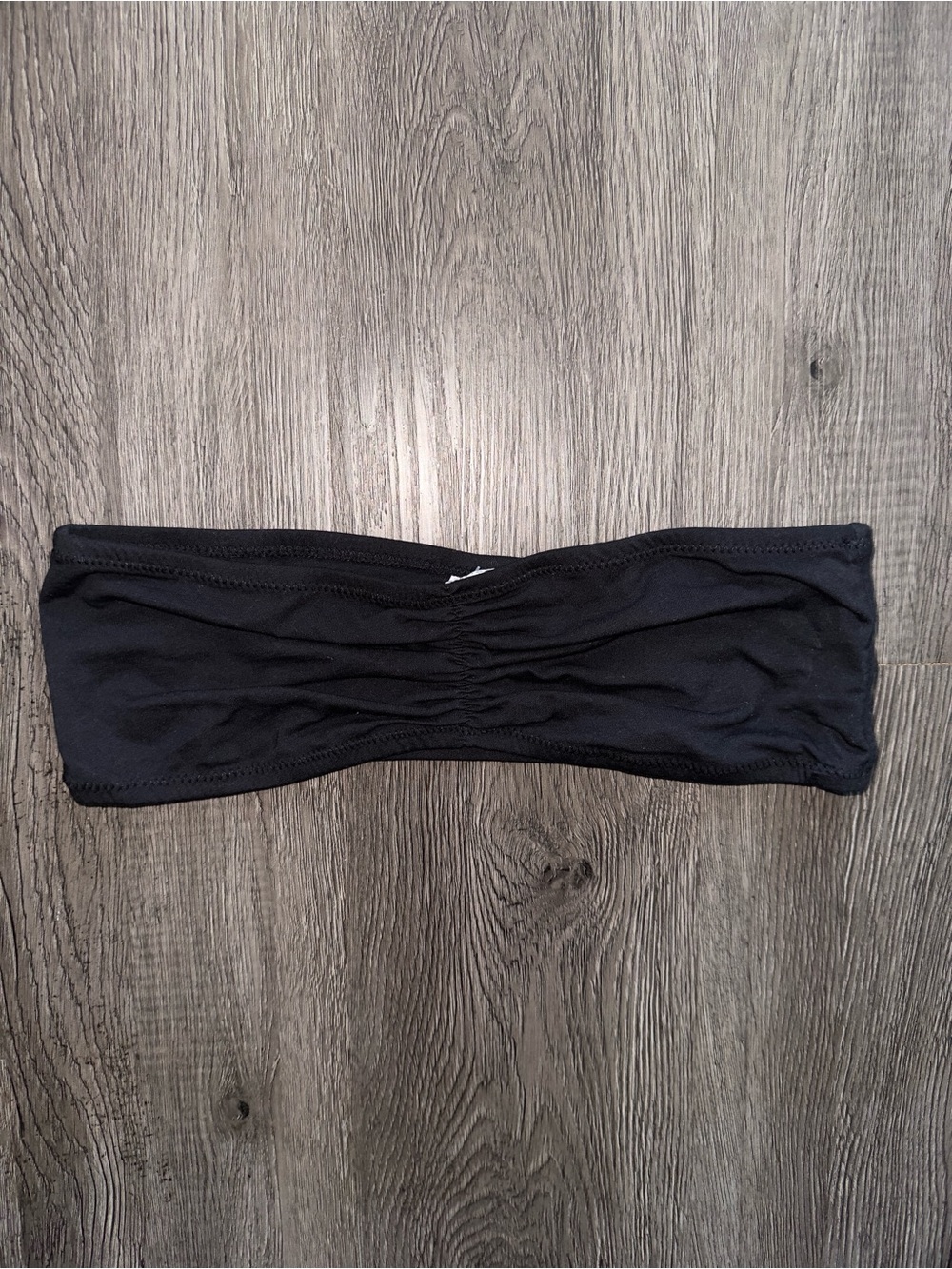 Black Bandeau Top with Gathered Center